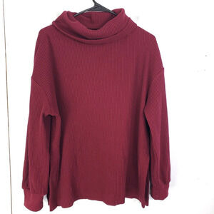 Gap Sweater Womens M Cowl Neck Red Delicious Drop Shoulder Holiday Cozy Chunky